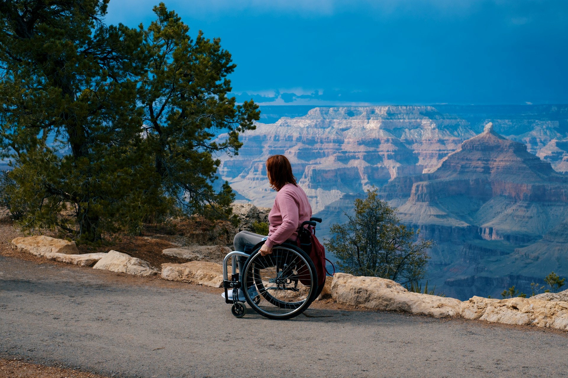 Person in a wheelchair exploring